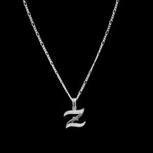 925 sterling‎ silver alphabet letter Z pendant necklace